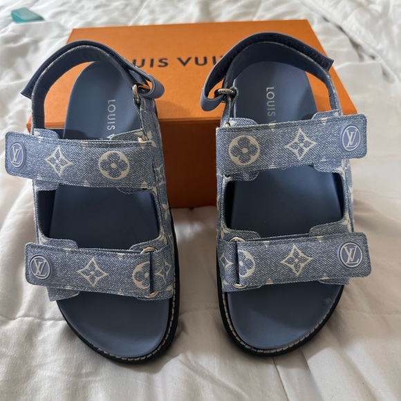 Louis Vuitton Kids Denim Blue Sandals - Picture 1 of 7